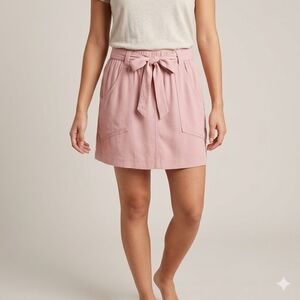 ILLA ILLA Dusty Pink Tencel Tie-Waist Mini Skirt - Size L